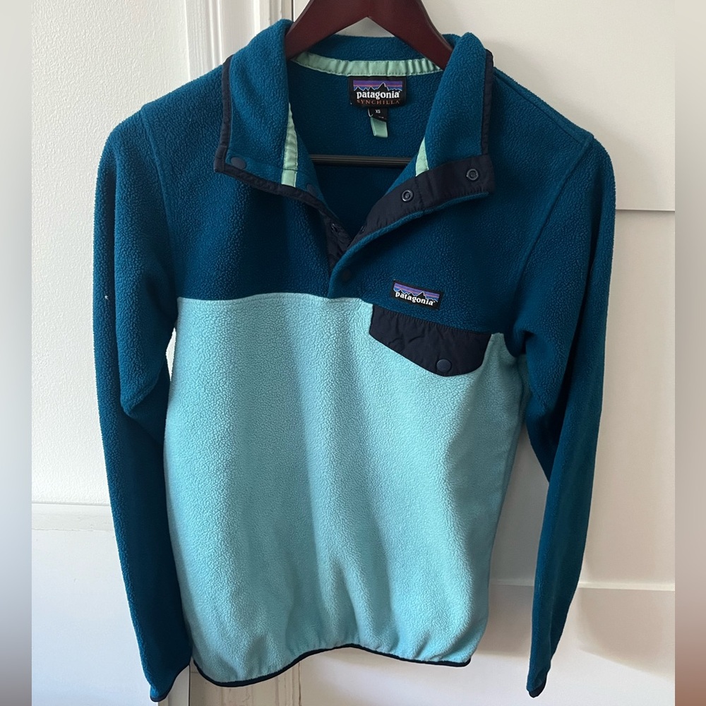 Blue Patagonia Lightweight Synchilla Snap-T Fleece Pullover